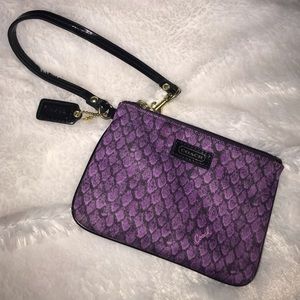 Coach purple wristlet